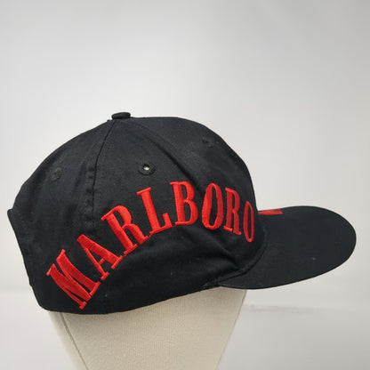 Marlboro Snapback Hat Black One Size Red Embroidered Cowboy Logo Side Patch