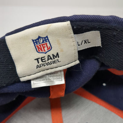 NFL Team Apparel Denver Broncos Baseball Cap Blue Orange XL Fitted Stretch Hat