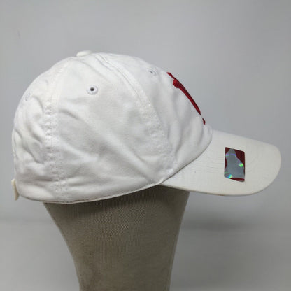 Captivating Headwear Men's Strapback Hat White Embroidered IU Hoosiers Logo