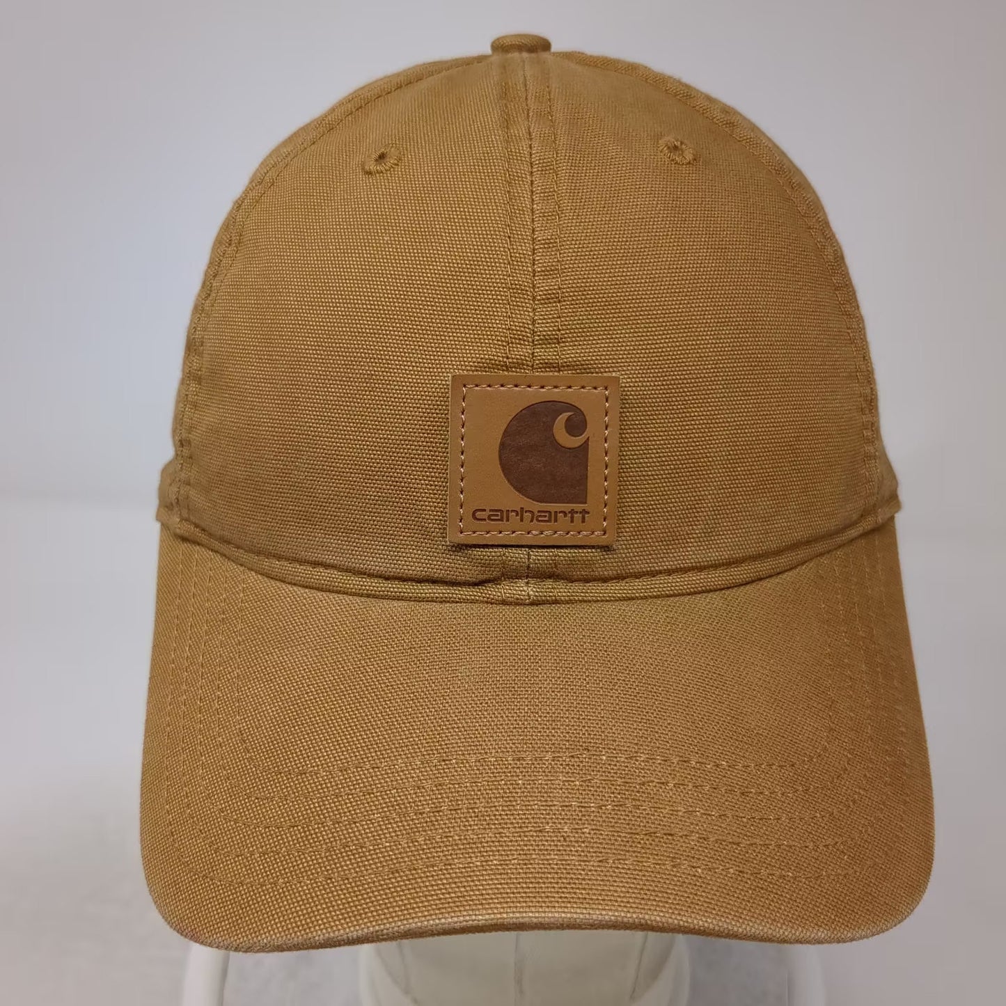 Carhartt Brown Baseball Cap OS Logo Patch Adjustable Canvas Strapback Hat