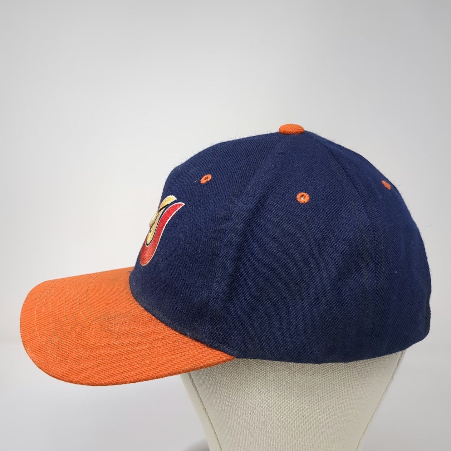 Nike Baseball Cap Blue Orange 6 7/8 Slideback Hat Curved Brim Embroidered Logo
