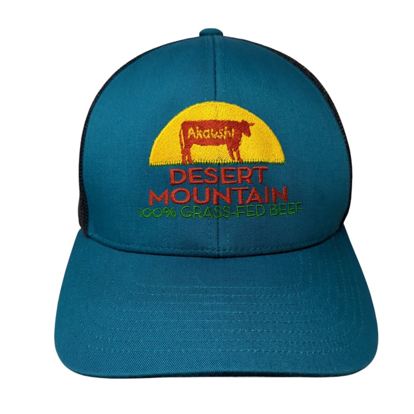 Akaushi Desert Mountain Snapback Mesh Back Trucker Hat Blue One Size