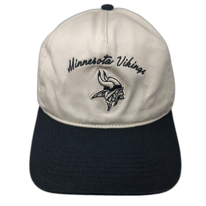 Minnesota Vikings NFL '47 5 Panel Beige Black One Size Snapback Hat Script Logo