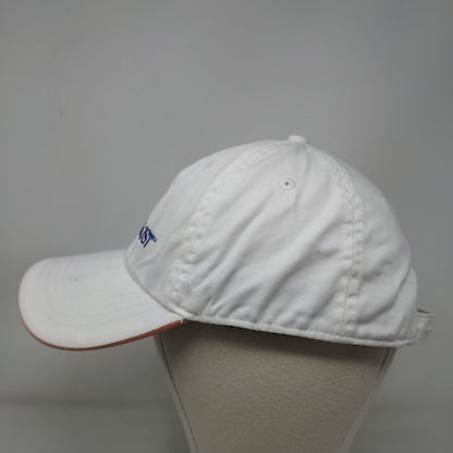 SunTrust Slideback Hat White OSFA Embroidered Adjustable Solid 6 Panel