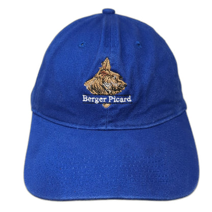 Queensboro Baseball Cap Blue One Size Berger Picard Dog Breed Slideback Hat
