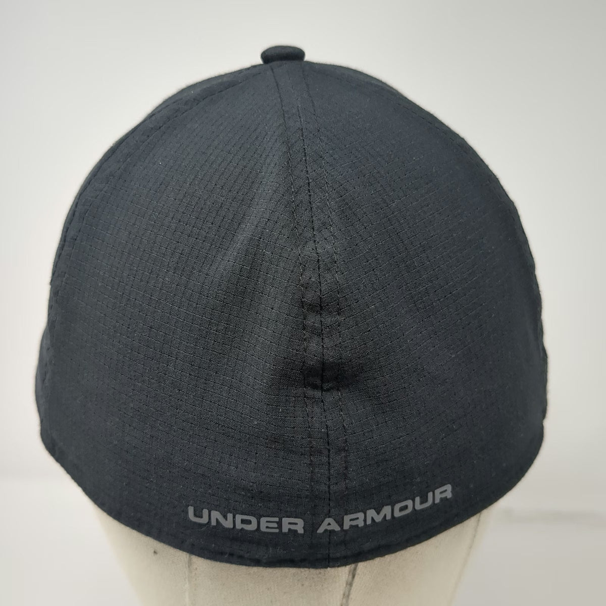 Under Armour Baseball Cap Black XL Stretch Fit Grid Logo Performance Sport Hat