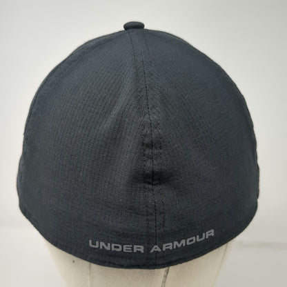 Under Armour Baseball Cap Black XL Stretch Fit Grid Logo Performance Sport Hat