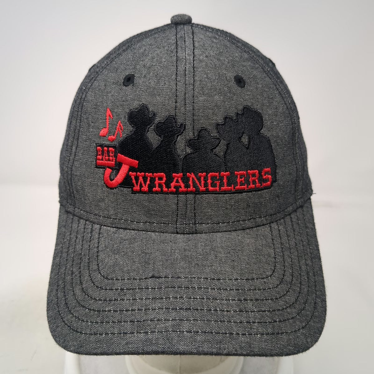 Otto Bar J Wranglers Baseball Cap Gray One Size Strapback Hat Embroidered