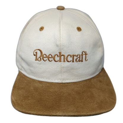 Swingster Baseball Cap Beige OSFM Beechcraft Suede Brim Leather Strapback Hat