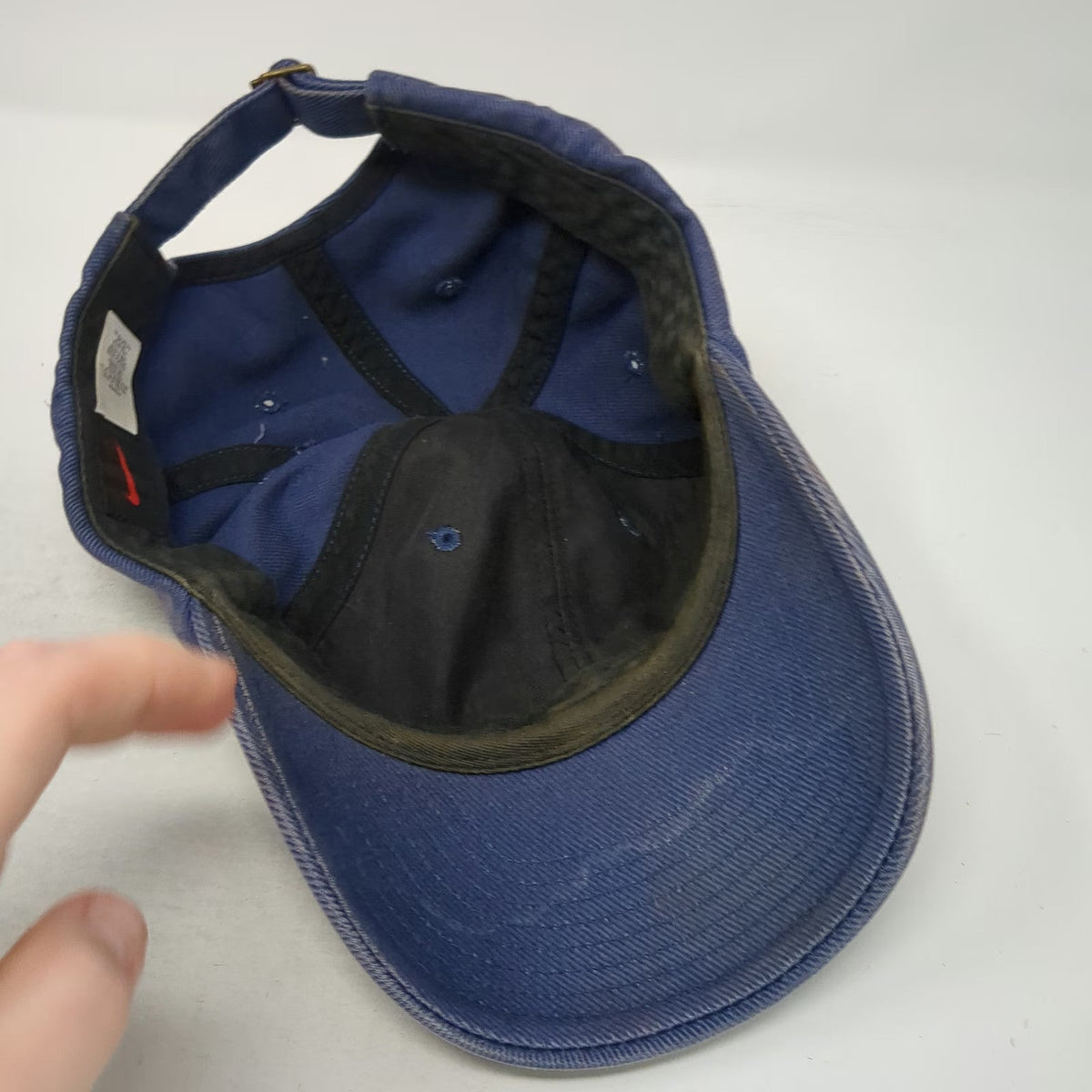 Nike Baseball Cap Blue One Size Athletics Logo Embroidered Slideback Cotton Hat