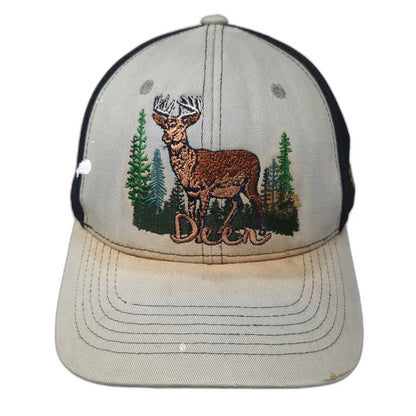 Top Level Trucker Hat Green One Size Deer Wildlife Mesh Snapback Hunting Woods