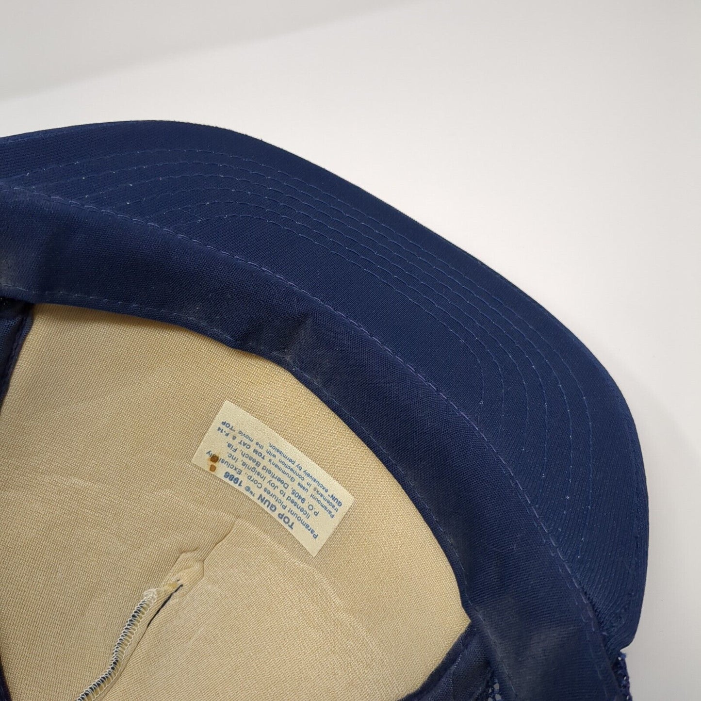 Top Gun Snapback Trucker Hat Blue One Size Adjustable Embroidered Mesh Back