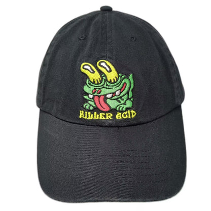 Killer Acid Baseball Cap Black OS Embroidered Cartoon Creature Adjustable Hat