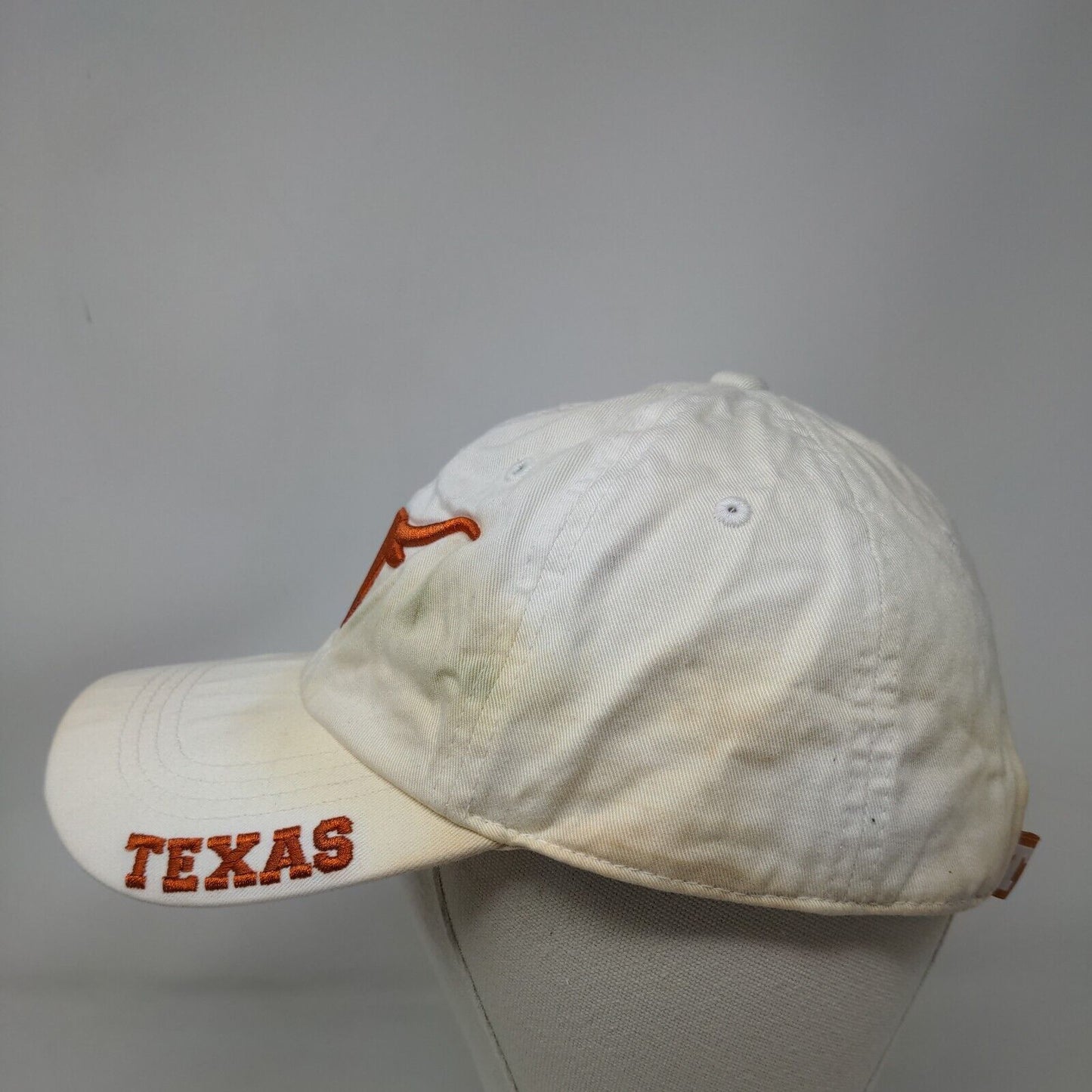 Texas Longhorns Slideback Hat White Distressed Faded Size OSFA Embroidered NCAA