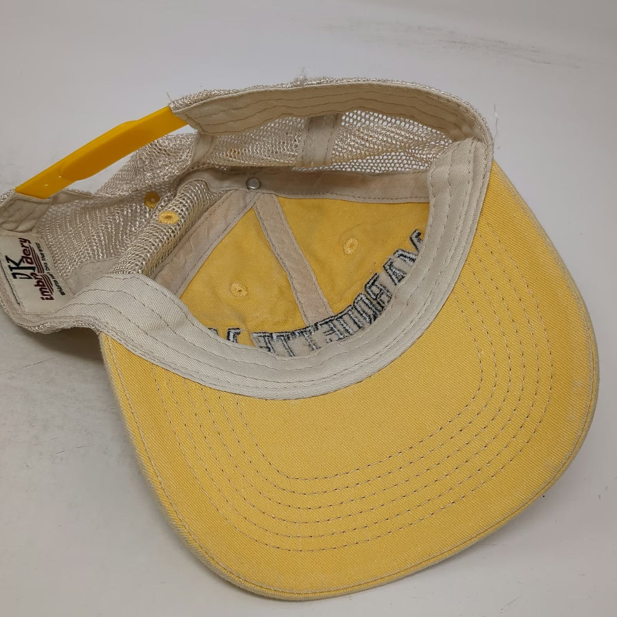 DK Embroidery Trucker Hat Yellow OSFM Marquette MI Mesh Back Snapback Michigan