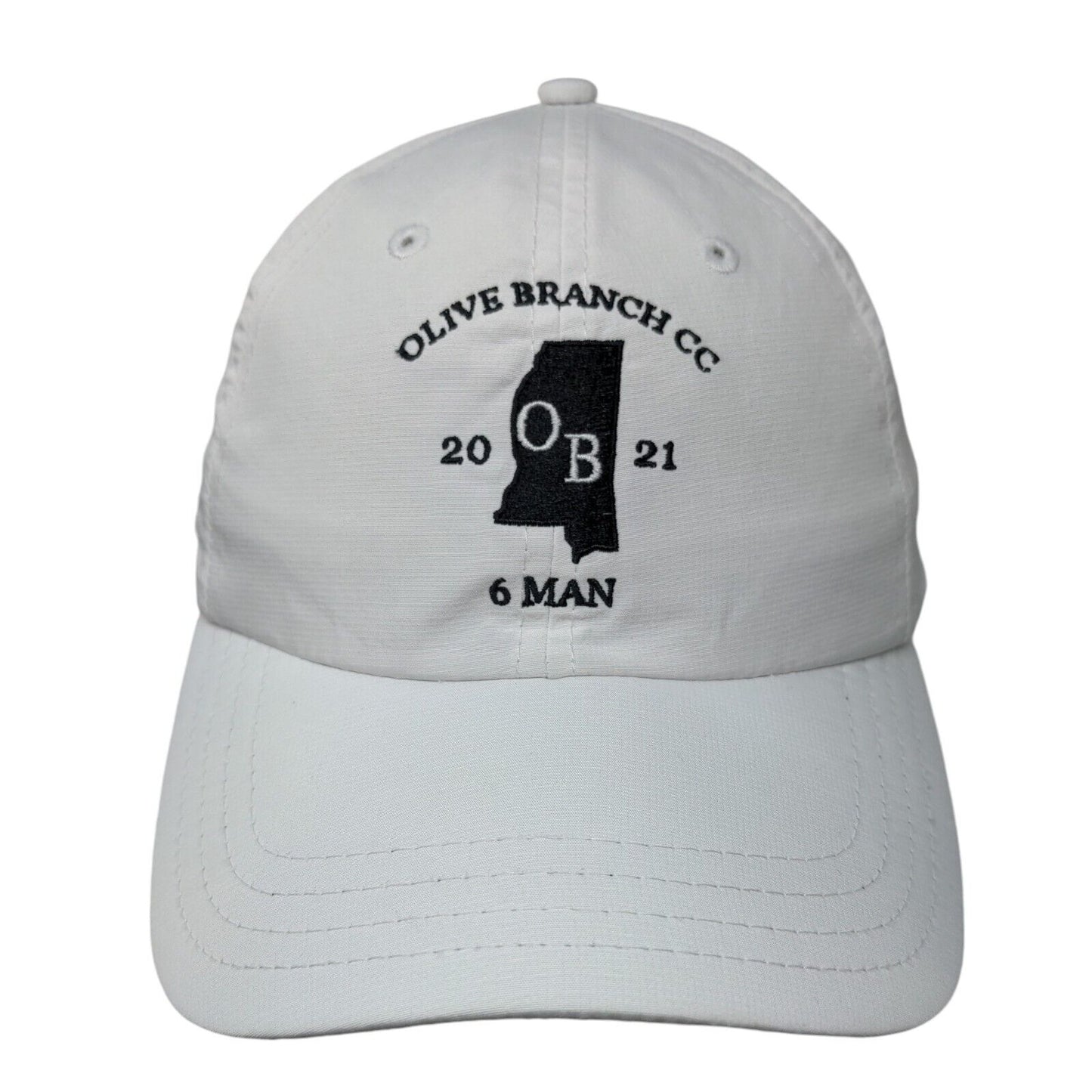 Olive Branch CC 2021 6 Man Strapback Hat White OS Adjustable Pukka Polyester