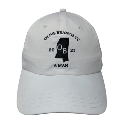 Olive Branch CC 2021 6 Man Strapback Hat White OS Adjustable Pukka Polyester