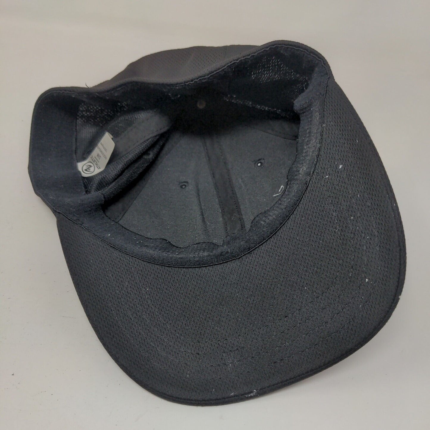 Athletic Works Fitted Hat Rich Black Small/Medium Vent Holes 6 Panel