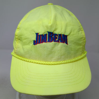 Jim Beam 5 Panel Green One Size Hat Snapback Rope Logo Lightweight Vintage