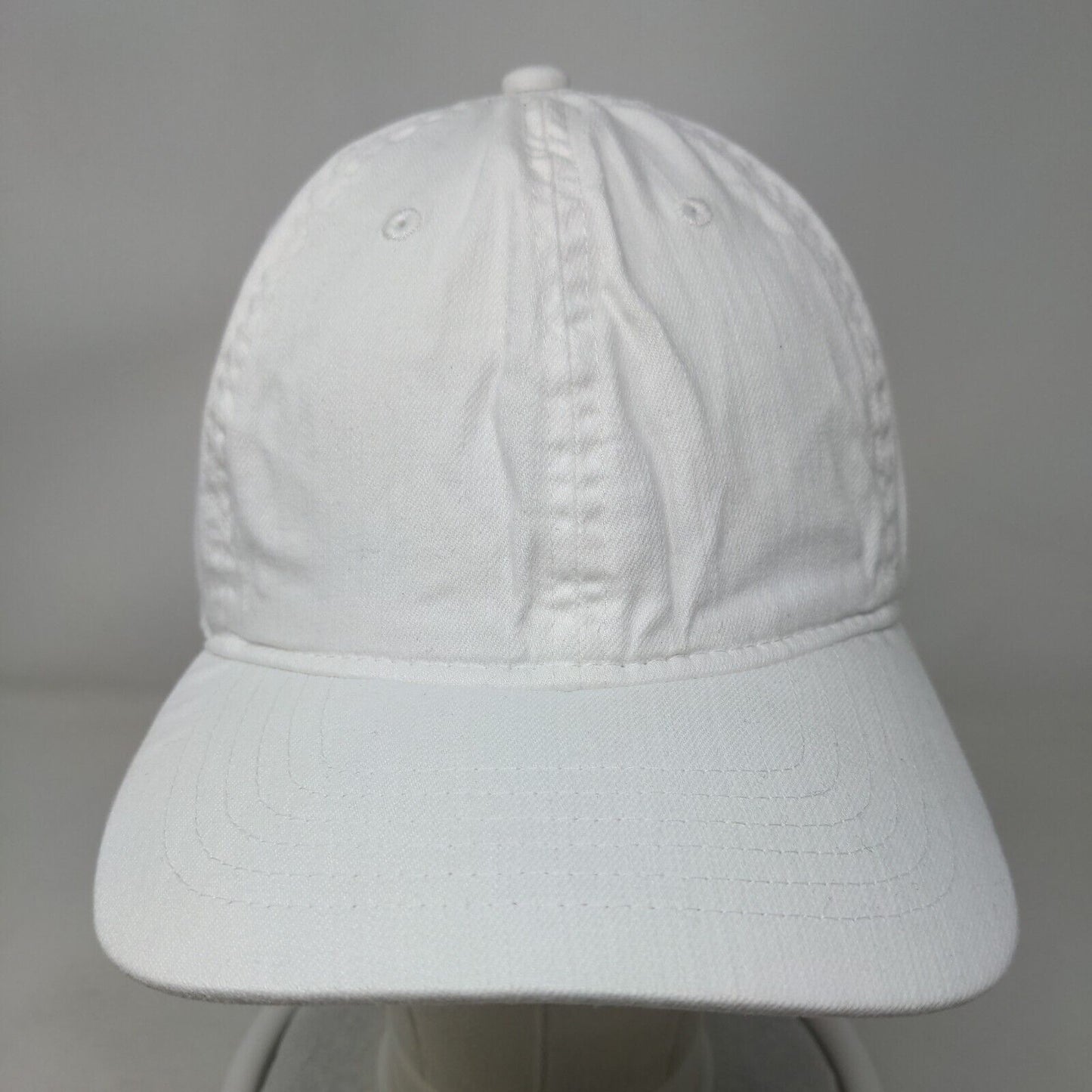 Unbranded Slideback Hat White One Size Adjustable Vented Holes 6 Panel