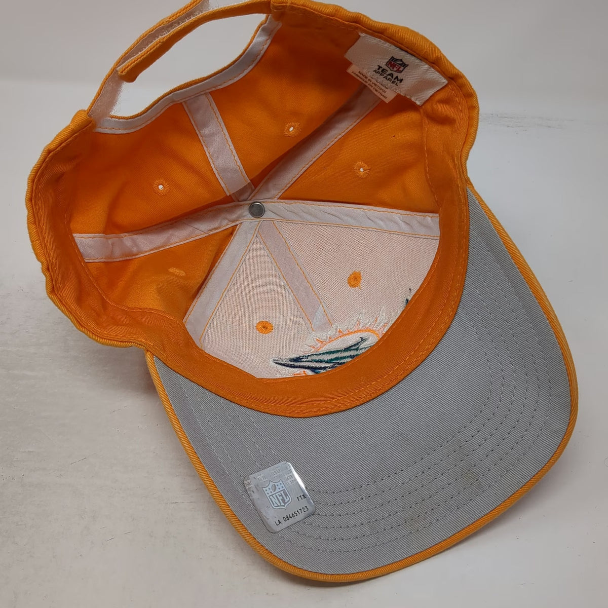Miami Dolphins NFL Team Apparel Baseball Cap Orange One Size Hat Strapback Logo