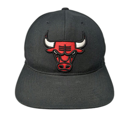 Chicago Bulls NBA Mitchell & Ness Snapback Hat Black One Size Embroidered Logo