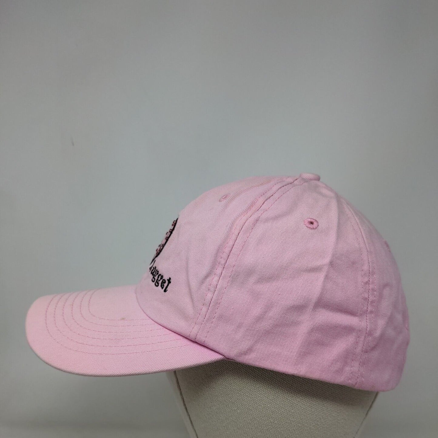 Golden Nugget Slideback Hat Pink OSFA Adjustable Embroidered Rhinestone