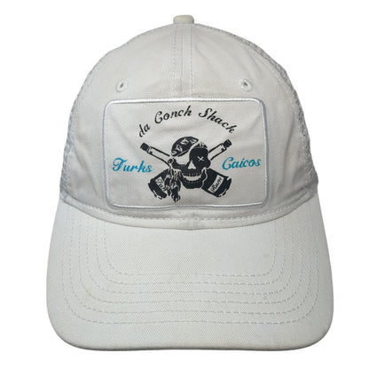 Da Conch Shack Turks Caicos Snapback Trucker Hat White One Size Mesh Back