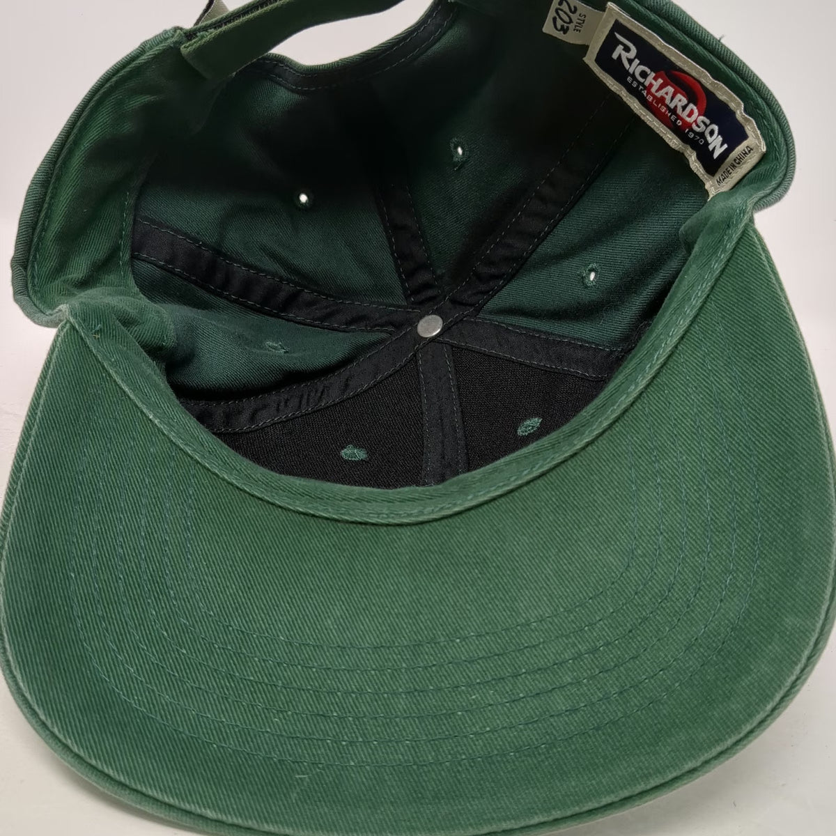 Richardson Baseball Cap Green One Size Strapback Cotton NW Natural Logo Hat