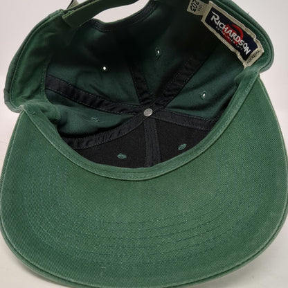 Richardson Baseball Cap Green One Size Strapback Cotton NW Natural Logo Hat