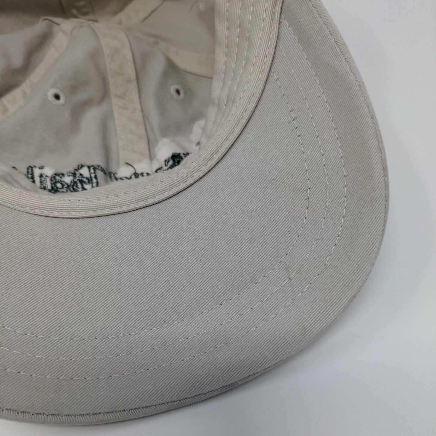 Thousand Trails Slideback Hat Tan OSFA Embroidered Leather Strap