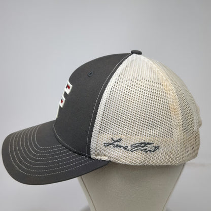 Richardson Trucker Hat Gray One Size American Flag F Logo Snapback Cap Mesh Back