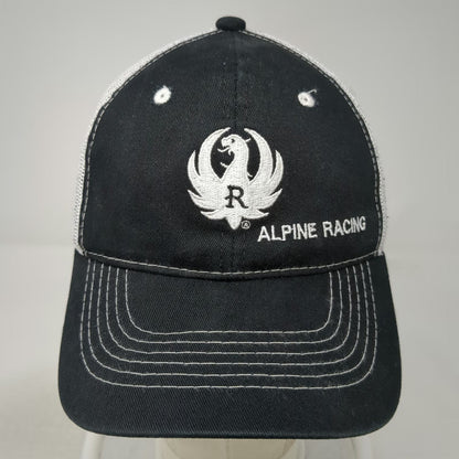Ruger Trucker Hat Black OSFM Alpine Racing Mesh Snapback Logo Contrast Stitch