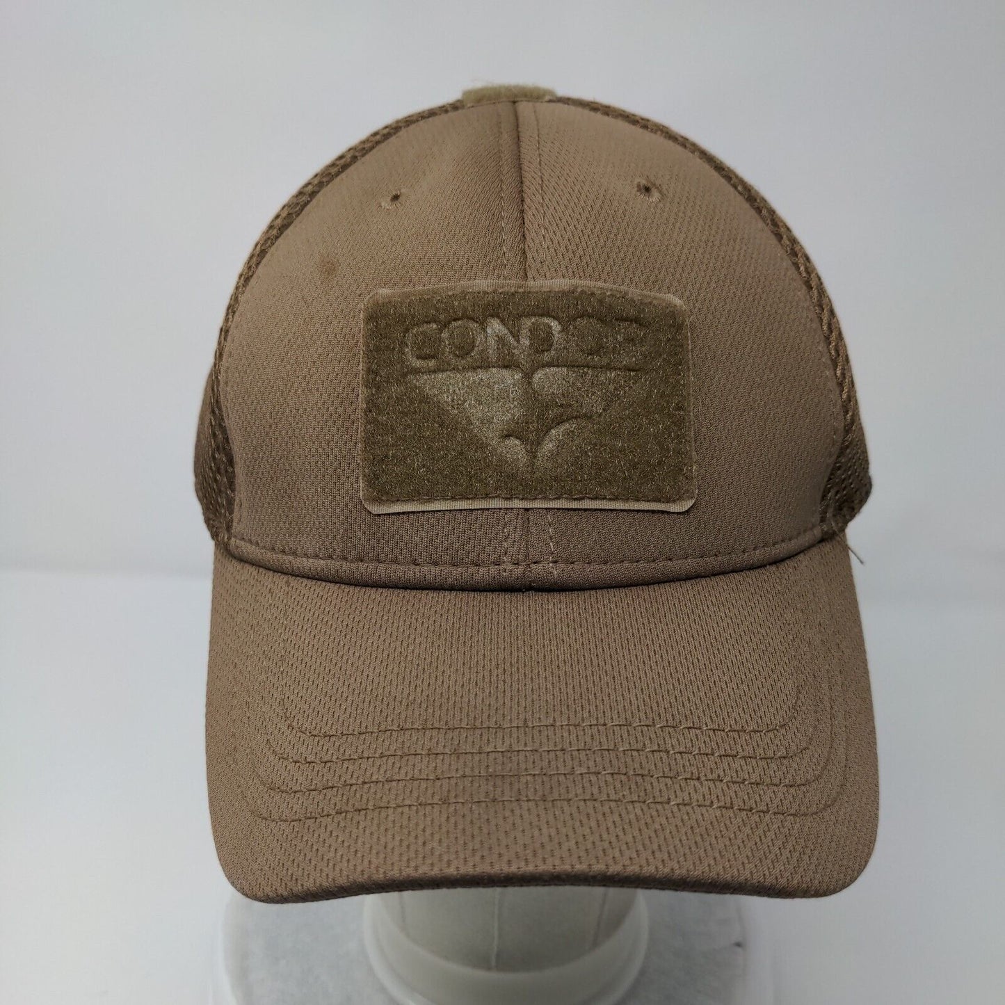 Condor Patch Fitted Mesh Back Hat Brown L/XL Vent Holes 6 Panel