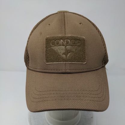 Condor Patch Fitted Mesh Back Hat Brown L/XL Vent Holes 6 Panel