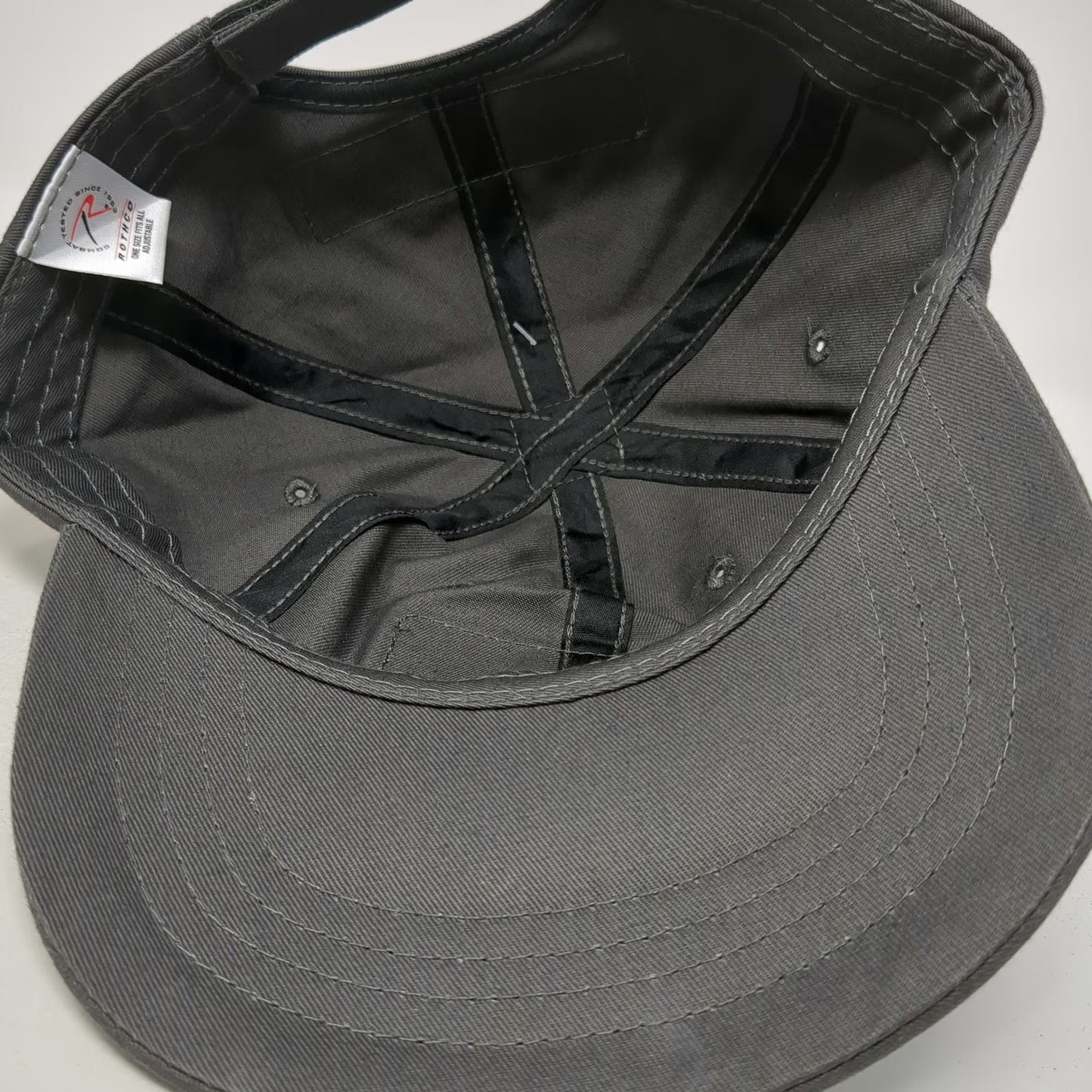 Rothco Baseball Cap Gray One Size Hook Loop Tactical Patch Adjustable Hat