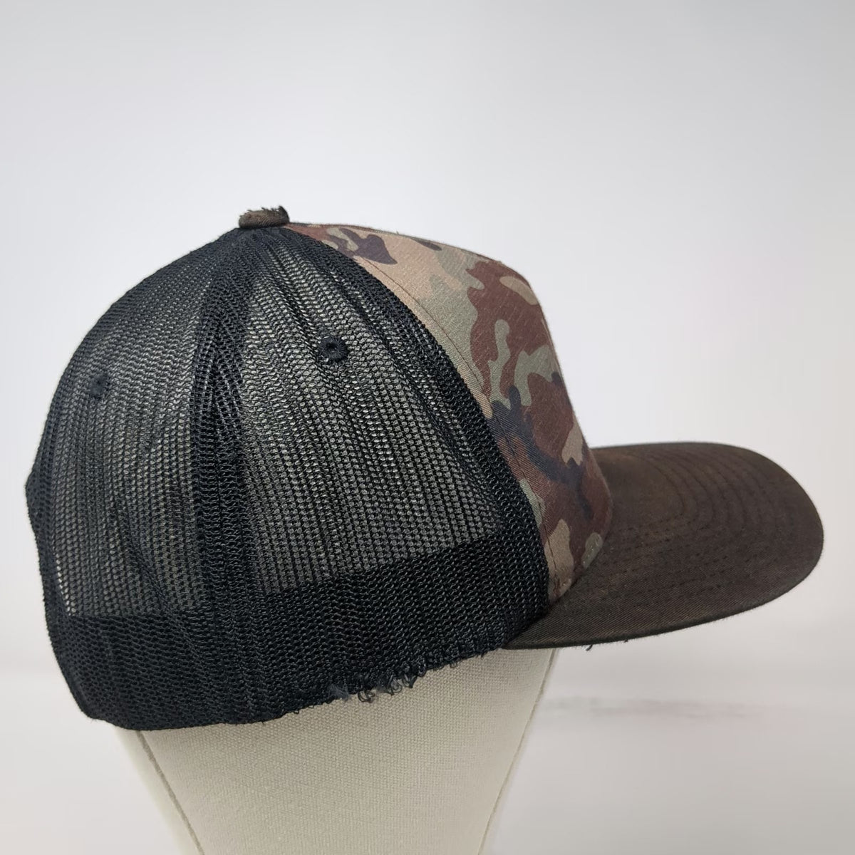 O'Neill Trucker Hat Black Camo One Size Snapback Mesh Orange Logo Patch