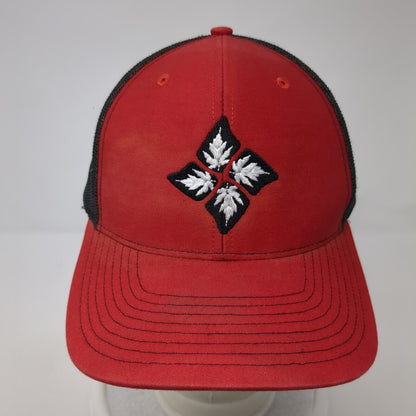Richardson Snapback Mesh Back Trucker Hat Red One Size Logo Embroidered