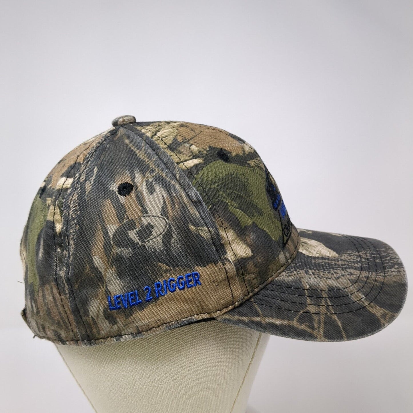 American Crane & Safety Level 2 Rigger Strapback Hat Camo One Size Outdoor Cap