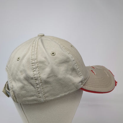Cabela's Baseball Cap Beige Red S Noble Wear Strapback Hat Outdoor Hunting Logo