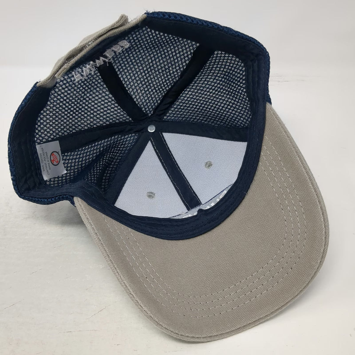 F.W. Webb PurePro Baseball Cap Beige Blue OSFM Mesh Strapback Embroidered Hat