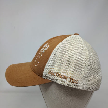 Southern Yell Snapback Trucker Hat Brown M/L Embroidered Mesh Back Richardson
