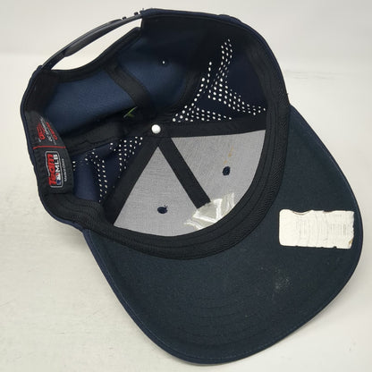 New York Yankees MLB OC Sports Snapback Hat Blue One Size Laser Cut Mesh Logo
