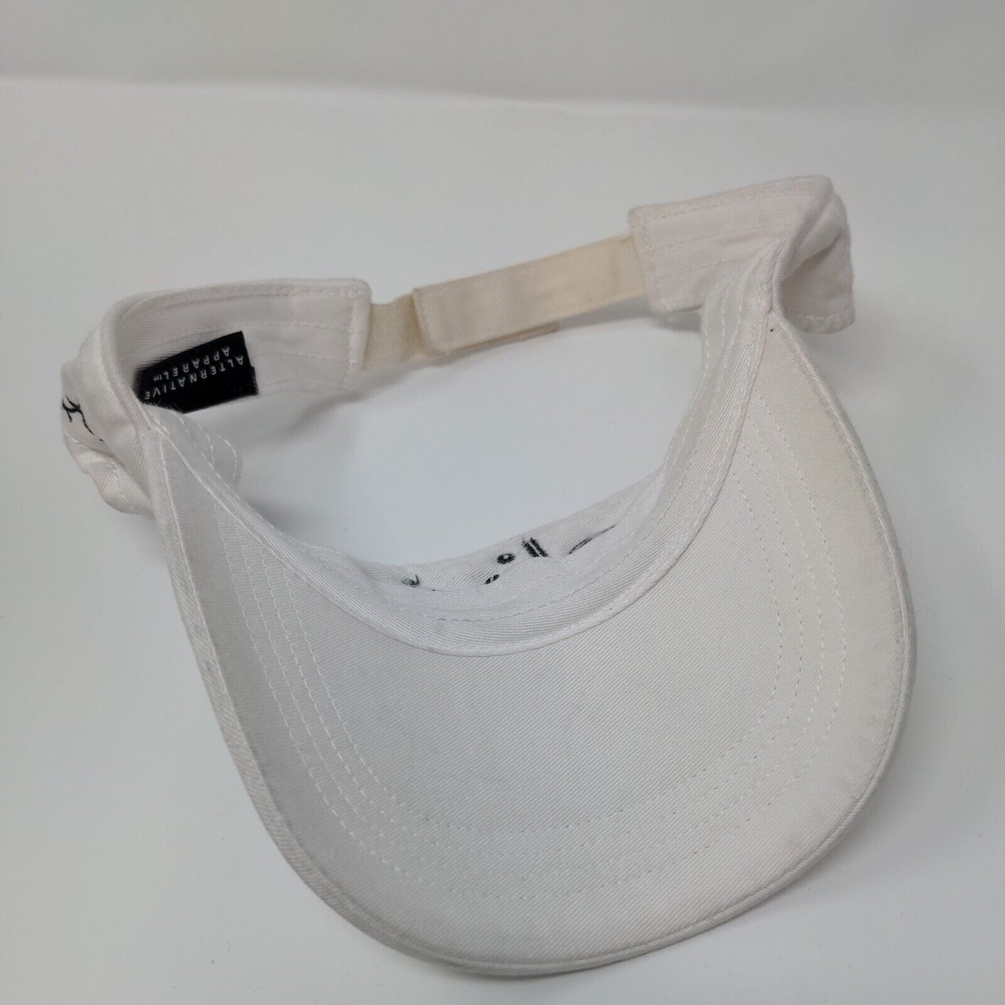 Olivia Strapback Visor Hat White One Size Embroidered Alternative