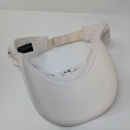 Olivia Strapback Visor Hat White One Size Embroidered Alternative