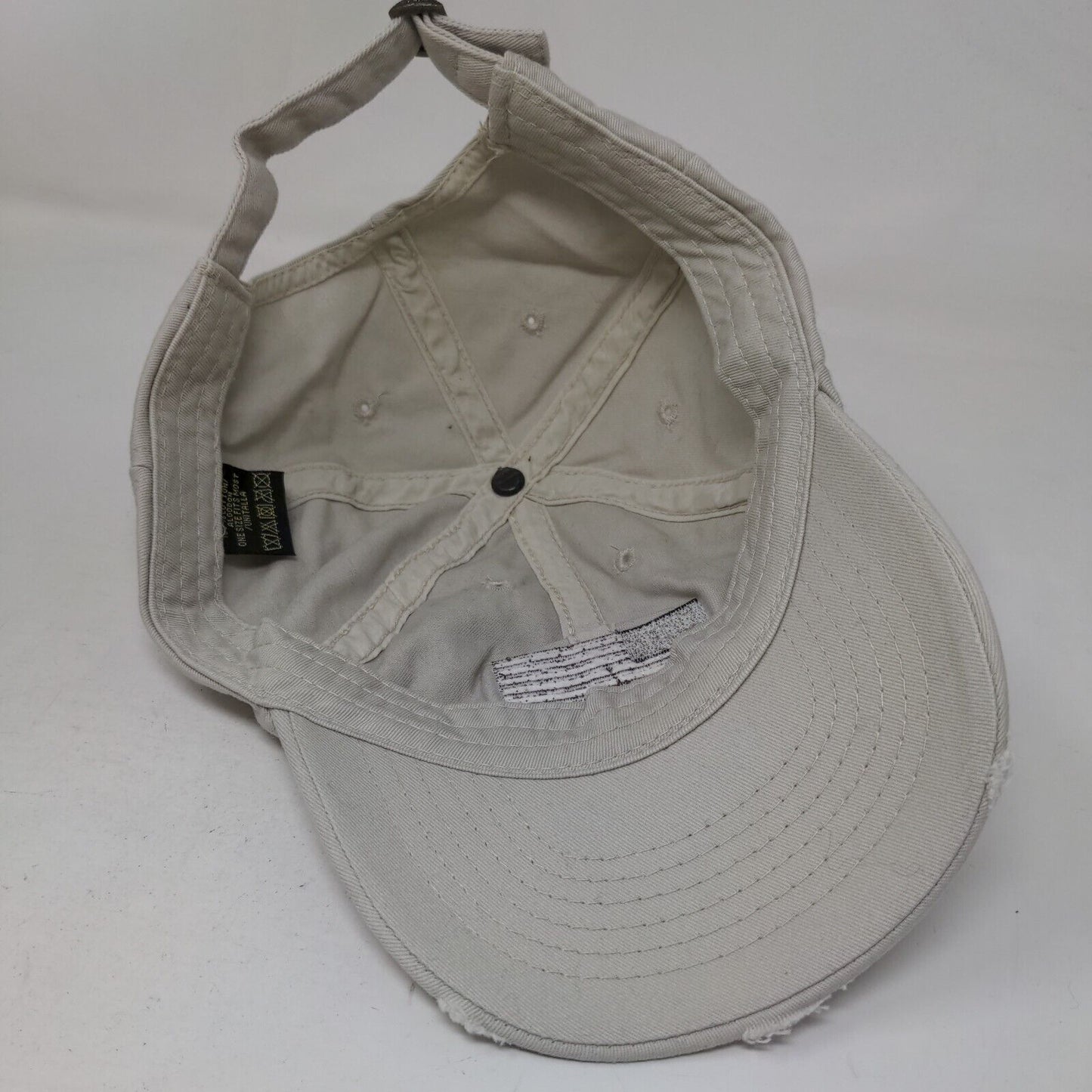 American Flag Patriotic Slideback Hat Brown Tan OSFM Distressed Unbranded