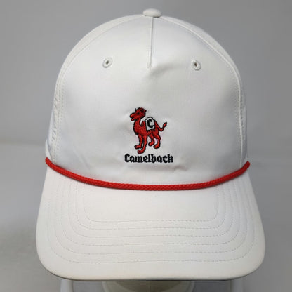 Adidas 5 Panel White Camelback Golf Club Red Rope Snapback Hat Golfing Vintage