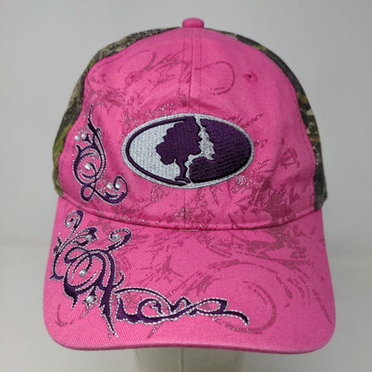 Signatures Girl's Strapback Hat Pink Camo Embroidered Logo Adjustable