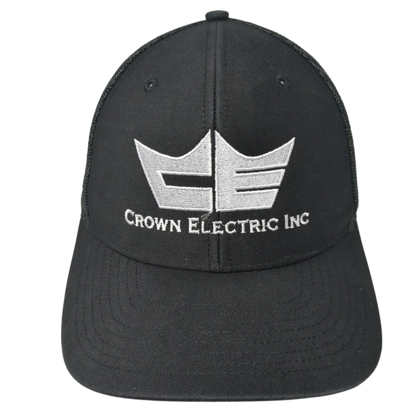 Crown Electric Inc Snapback Trucker Hat Black One Size Solid Mesh Back