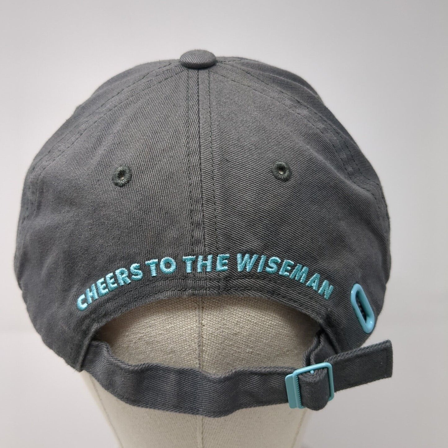 Cheers To The Wiseman Slideback Hat Gray One Size Adjustable Embroidered